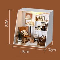 diy미니어처하우스 assemble mini dollhouse 3d 나무 가구 with led 조명 casa 인형 집 장난감 kids children birthday gifts, 공부하다
