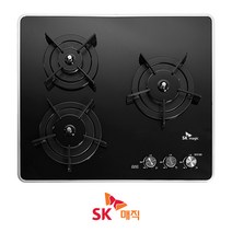 SK매직 GRA-BA300A 3구 가스쿡탑 매립형 법랑 LPG LNG 전원코드형 방문설치, 자가설치, 일반가스(LPG)