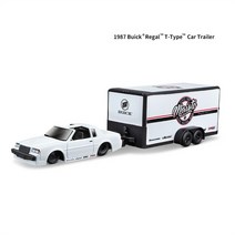 자전거트레일러 1:64 합금 1967 폭스 바겐 T1 메르세데스 머스탱 트레일러 장난감 자동차 모델 포드 고무, 01 1987-Buick-White