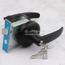 9000미래로현관정(흑색)(키용)(현관문손잡이/방화문손잡이/문고리/도어록/도어락/현관정/철문용레버), 1개