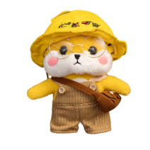 PKTOYS 귀여운 행운 건강 동물 봉제 인형 재물 장식 호랑이 인형 쿠션 생일 크리스마스 선물, 바쁜 귀여운 모자 벨트 바지 스웨터 작은 배낭 안경, 30cm 선물 상자