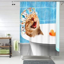 EVERDRAGON 바다 거북 샤워 커튼 아네모네 물고기 수중 세계 욕실 거북이 장식 내구성 있는 원단 방수 182.9 x 152.4cm(72 60인치), Cat 1