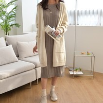 데일리앤 밀리 골지 루즈핏 롱 니트 원피스
