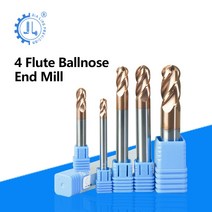 HRC58 4 플루트 볼 코 엔드 밀 금속 조각 밀링 커터 구리 강철, 14 D4xd4xR2x100L