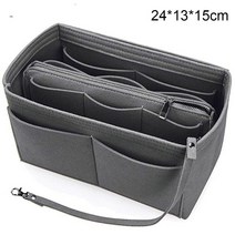 지퍼 핸드백 토트 셰이퍼 멀티 포켓 휴대용 대형 보관 가방을 가진 지갑 주최자 삽입 펠트 백