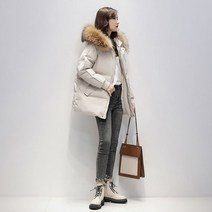 다운 재킷 여성 겨울 짧은 후드 모피 칼라 코튼 코트 파카
