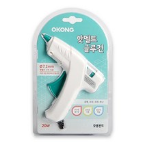 오공 핫멜트 글루건 7.2mm 20W, 8개