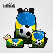 보냉백 마끼다 쿨러 배달가방 아이스박스 소프트 Dispalang Footballs 학교 배낭 소년 쿨러 가방 점심 연, 25 3 PCS Set25