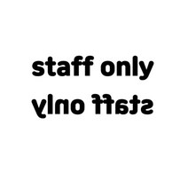 staff only 글자 스티커 시트지 제작 카페 유리창, 반전, 화이트