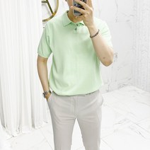 아도르클래식 버튼 카라 6컬러 니트 반팔티