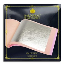 Barnabas Blattgold: 12K 금박 트랜스퍼 시트 25장 8.6cm3.4인치 일명 페인팅용 리얼 공예용 호일 예술용, Loose Leaf