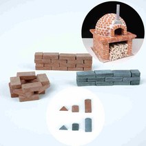 미니어처 미니벽돌 50개 DIY 리얼브릭 캠프파이어 O 만들기, 적삼각형50개