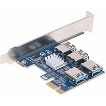 PCIe 1 ~ 4 PCI-Express 16X 슬롯 라이저 카드 PCI-E 1X - 외장 4 PCI-e USB 3.0 어댑터 멀티플라이어 카드 비트코인 마이너용 (1개)