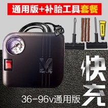 차량용 컴프레셔 배터리 전동 에어펌프 48V 72V 통용 H라인 60V 공기주입기 가정용 휴대식 1698604433, 통용 판 36 -96V _펑크수리 도