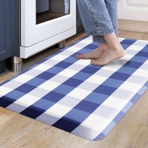 카바펫 플로어 쿠션드 키친 컴포트 워터프루프 넌 슬립 PVC발매트, Navy Blue + White