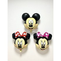 미키마우스 미니마우스 은박 풍선 / 셀프촬영 파티용품 생일파티 브라이덜 샤워 이벤트 프로포즈, 미니마우스 (빨간리본)