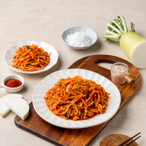 부추김치 2kg 보성엔 녹차김치 전라도 부추무침, 무생채 김치 2kg 보성엔 전라도 보성녹차 무채 김치