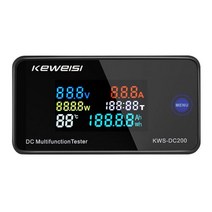 DC 0-200V 전압계 전류계 KWS 전력 에너지 미터 LED 디지털 DC 전력계 리셋 기능이있는 전기 미터, 03 DC200-0A