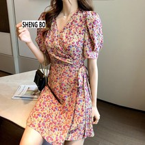 SHENGBO신상 여성복 봄여름 스커트 플라워 원피스 슬림 A라인 스커트