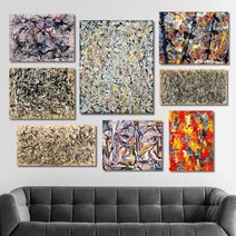 유홍아트 잭슨폴록 명화 인테리어액자 No112 캔버스 3호(27x19cm) (5511859), 7번/캔버스액자(옆면흰색)