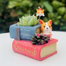 [ROOGO 루고 화분] 코기의 아침인사 - 공부코기 카페소품 인테리어소품 커피숍소품