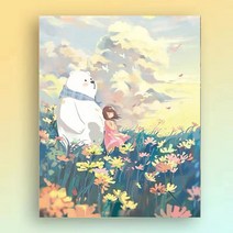 diy 디지털 유화 작은 빨간 책 낙조 장미 채색 압축 풀림 유채 방 장식 그림, A424, 옵션9