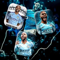 와우박스 맨시티 라힘 스털링(Raheem Sterling) 커스텀 축구 에어팟 버즈 하드 케이스, 무광 하드케이스, 버즈 라이브(밑판 검정색)