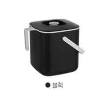 제이제이 음식물 쓰레기통 탈수기 싱크대 배수구 거름망교체 뚜껑덮개 악취 압축, (6) 음식물쓰레기통 3L 블랙