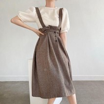 브이와이 여자 뷔스티에 맞주름 플리츠 하이웨이스트 원피스