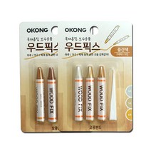 오공 우드 픽스 3p 메꾸미 바닥 마루 목재 가구 흠집 보수용 셀프 보수 크레파스 타입, 오공 우드픽스(어두운색)