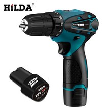 전동공구드릴Hilda 12 v cordless electric screwdriver two-speed rechargeable lithium battery LED ligh, 01 no battery_01 미국