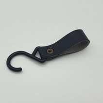 다걸어 탈부착 똑딱이단추 후크걸이 고리 스트랩 캠핑 행거, 가죽 캠핑 고리 - 블랙