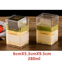 디저트컵 트라이탄 다회용 테이크아웃 투명 플라스틱 아이스크림 15pcs 디저트 일회용 푸딩 젤리 요구르트 무스 디저트 베이킹 케이크 상자 사다리꼴 식품 용기, 15개