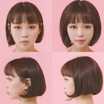헬뷰스타일 정수리 앞머리 부분 여자 가발, 03.투톤브라운