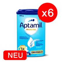 (대용량) 압타밀 킨더밀쉬 프로누트라 플러스 1단계 800g 6개_리뉴얼 분유_용량 꼭 확인하세요!!, 6개