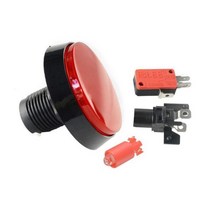 보드게임 타로카드 60mm 대형 원형 버튼 플랫 아케이드 푸시 LED 조명 마이크로 스위치 1 개, 빨간색