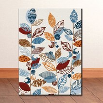 pa006 일러스트 북유럽 나뭇잎 나뭇가지 이파리 캔버스액자, 고급형유광전처리_XXL_37cm x 45cm