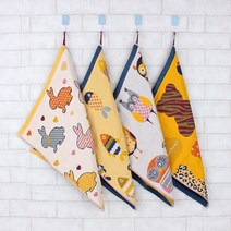 휴니프 일러스트 어린이집 고리수건 핸드 타올 주방수건, 물고기, 1개