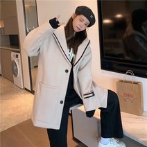 하프트렌치코트 학원 무드 CITYBOY 디자인감각 고퀄리티 남성의류 하프기장 모직 커플코트 겨울 가을 2645870078