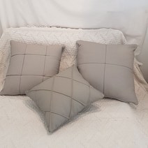 조브라운 대형 가죽 소재 디자인 쿠션 주문제작, 천연가죽_45x45, 쌍십자형, 초코