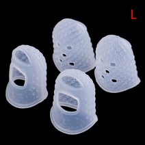 기타손가락 새로운 4 개대 wjite 실리콘 핑거 가드 핑거팁 프로텍터 우쿨렐레 기타, 4pcs 투명 l