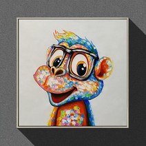 식당 벽화 교수형 거실 장식 소품 침실 애니멀 강아지그림, C15-70x70(환경 보호 흰색 프레임)면