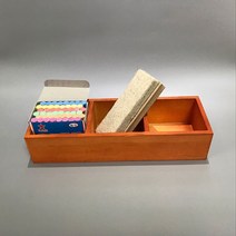 수납함 분필 케이스 강단 먼지 방지 필통 가능 맟춤제작 주문제작 나무 상자 인쇄 LOGO 휘장이다 교훈 1694671136, 3칸 클래식 엘로