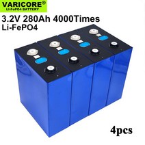 EVE 3.2V 280ah LiFePO4 배터리 DIY 12V 전기 자동차 RV 캠핑카 골프 카트 오프로드 태양풍 클래스 A 세금 4 개입, [01] 4PCS EVE 3.2V 280ah