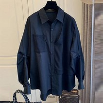 빅사이즈 큰사이즈 6XL 150kg 가을 여성 화이트 블랙 셔츠 느슨한 숙녀 블라우스 포켓 긴 소매 캐주얼 Swe