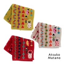일본 자수 손수건 아츠코마타노 타올 손수건 (겨울의 선물 3컬러)