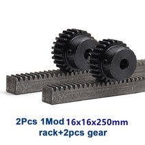 1mod 16x16x250mm 랙 2 스퍼 기어 피니언 24 톱니 모드 1 보어 10mm 개, 1.24 Teeth - 10mm
