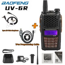 오키토키 워키토키 충전식 Baofeng UV-6R 워키 토키 듀얼 밴드 UV 6R 휴대용 CB 햄 라디오 Hnad UHF/VHF 양, 08 파란