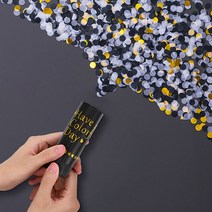 파티샵 생일 결혼 종이 컨페티 6종, 블랙