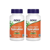 NOW Foods 유기농(Organic) 스피루리나(Spirulina) 500mg 100정 2팩